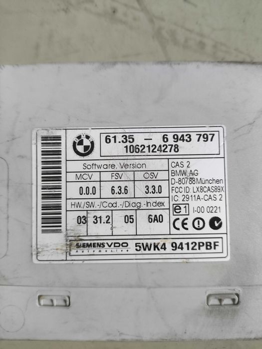 Modulo CAS 2 EWS  BMW E60/E61/E63/E64   694.3797