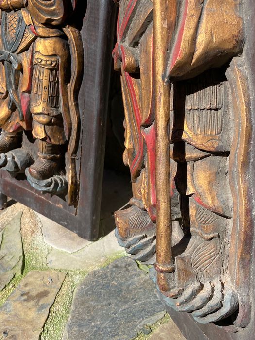 Portas Talhas Chinesas Templo Madeira entalhada China Séc XIX 69 cm