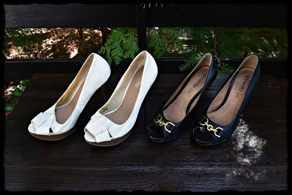 2 pary używanych szpilek, BERSHKA: 39, obcas: 12,5 cm, EVENTO: 39, obcas 11,5 cm