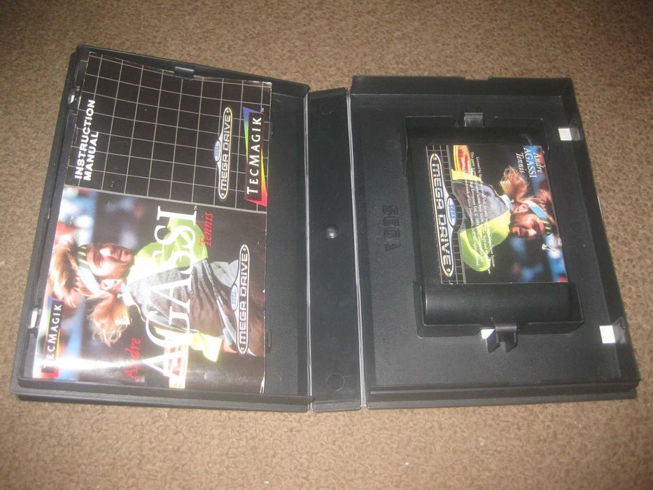 Jogo "Andre Agassi Tennis" para Sega Mega Drive/Completo!