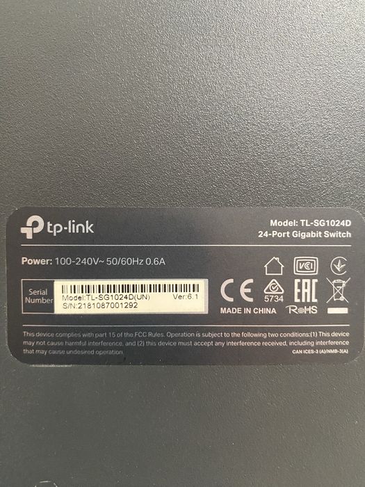 Свитч(комутатор) 16,24 порт , 100 Мтб