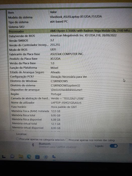 Portátil Asus Ryzen 5 12GB 256 Gb 1TB 2 GB grafica Radeon 8