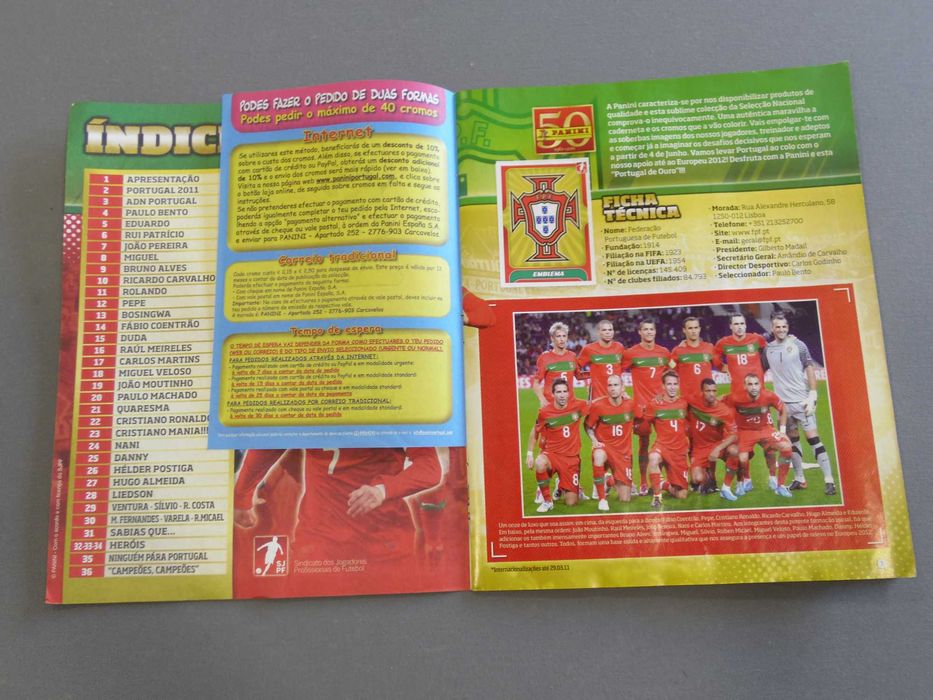 Caderneta Completa Panini Portugal de Ouro 2011