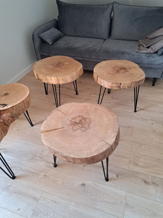 Stolik kawowy dębowy i bukowy loft