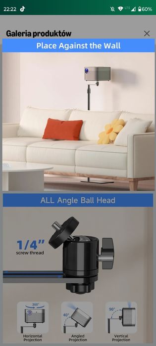 Stojak na projektor pionowy suptek