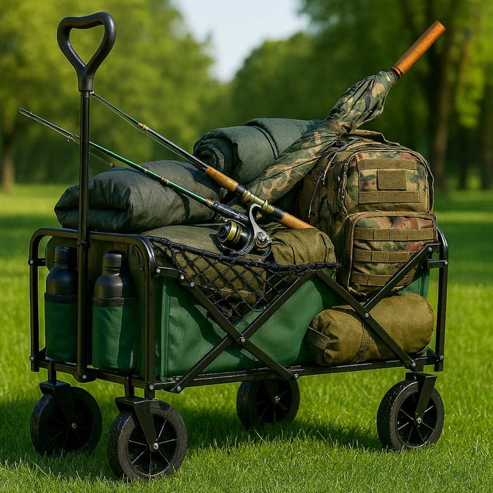 Zestaw Duży XXL 145L Wózek Wędkarski Turystyczny Transportowy +Gratis