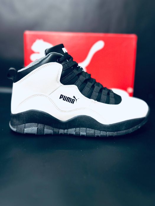 Кожаные кроссрвки Пума / красовки Пума зимние / зимові білі кросівки