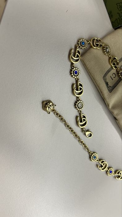 Piekny choker naszyjnik Gucci kwiatki bransoletka
