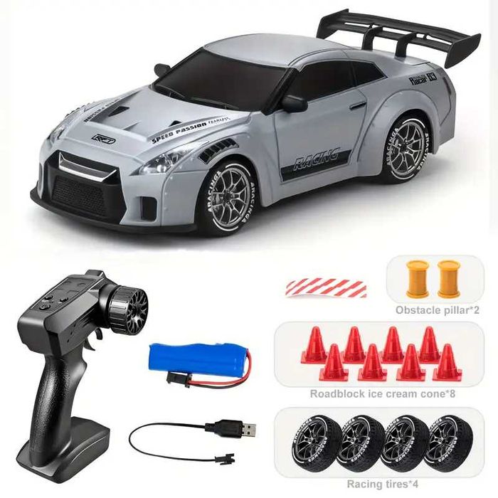 Carro RC Drift 1/24 Nissan GTR LED