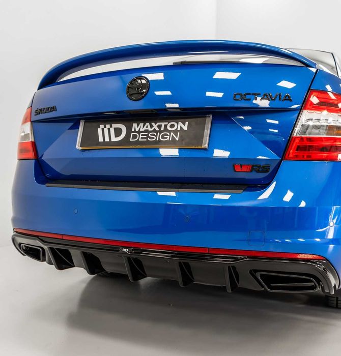 Диффузор Skoda Octavia A7 RS (13-19) тюнинг обвіс юбка на задній бампер (Maxton)
