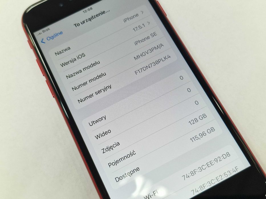 Iphone SE 2020/ 128GB/ RED/ Czerwony/ Bat 85%/ Grade A-/ Gwarancja