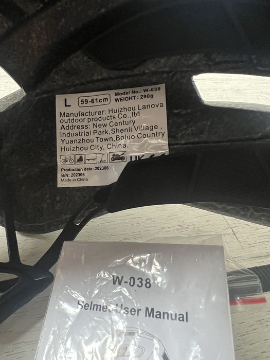Kaski rowerowe dla dorosłych ze światłem LED, rozmiar L 59-61 cm regulowany