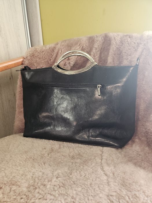 Torebka skórzana czarna