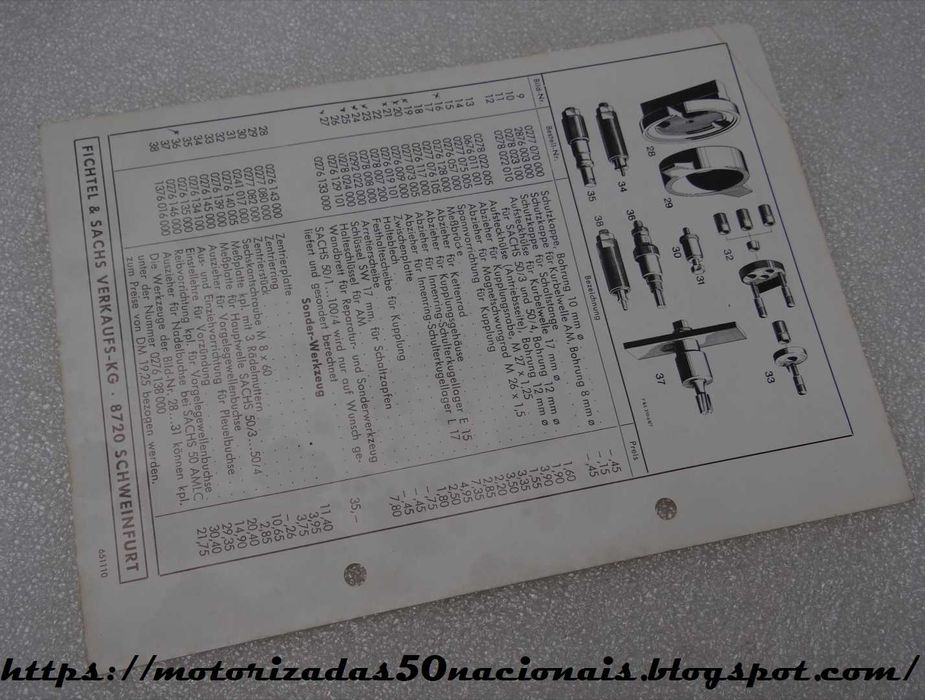 Sheets with Tool List for Sachs Engine Repair64741036961665125