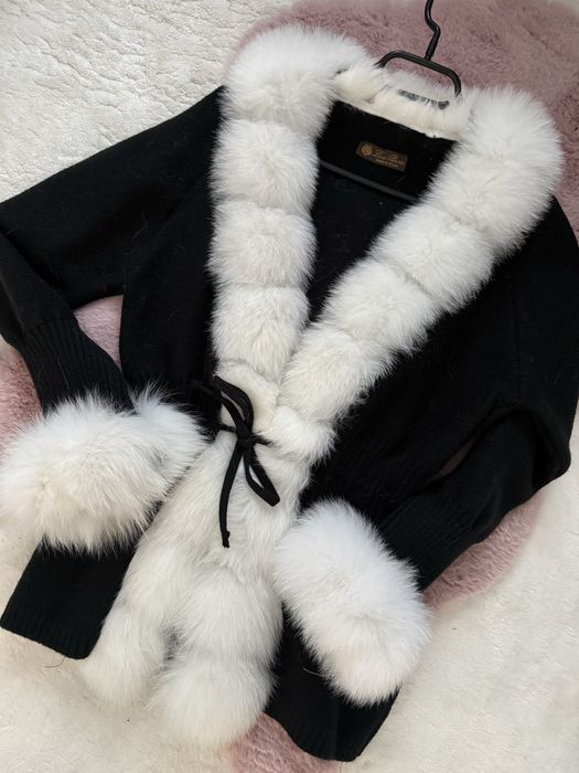 Kardigan naturalny lis