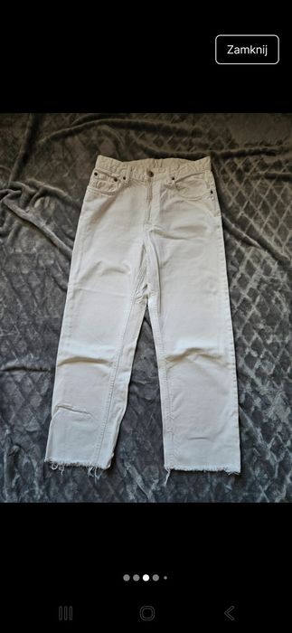 Spodnie białe 3/4 Zara