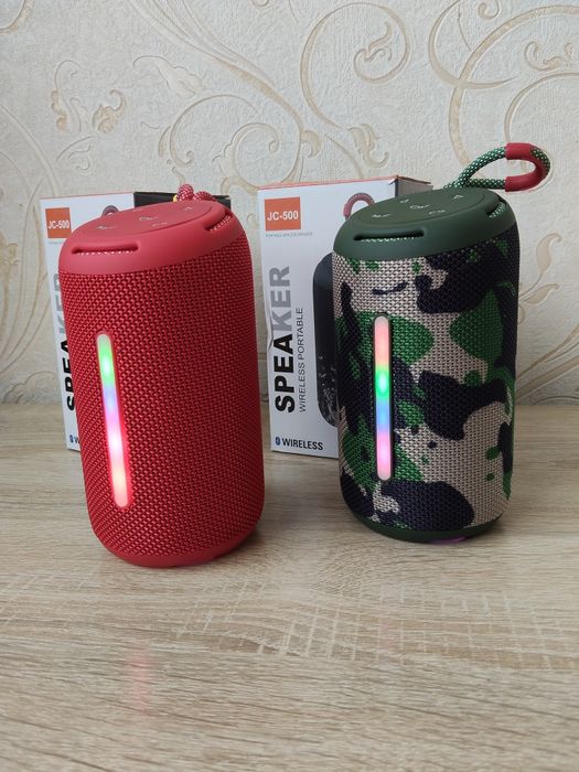 Потужний звук блютуз  колонка JC-500 10Вт з RGB підсвіткою