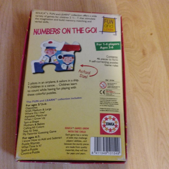 Puzzle pojazdy nauka cyferek