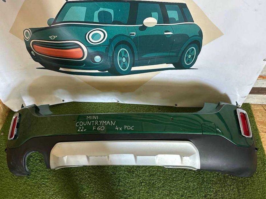 Задній бампер на Mini F60 LCI Countryman. Міні Ф60 кантрімен рестайлінг рест рестайл. В колір С3B. В зборі. В наявності. Пакет 4ALL