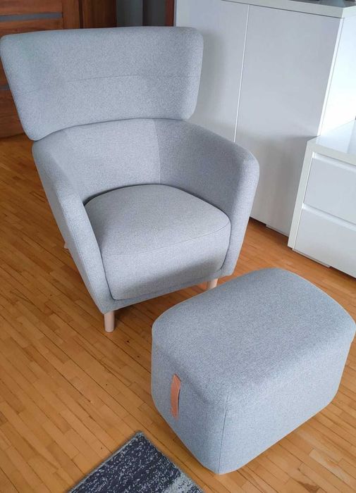 Ikea fotel OSKARSHAMN + podnóżek