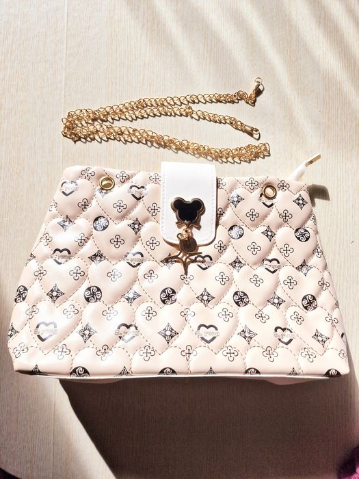 Carteira Bolsa de Ombro Bege Creme Mulher