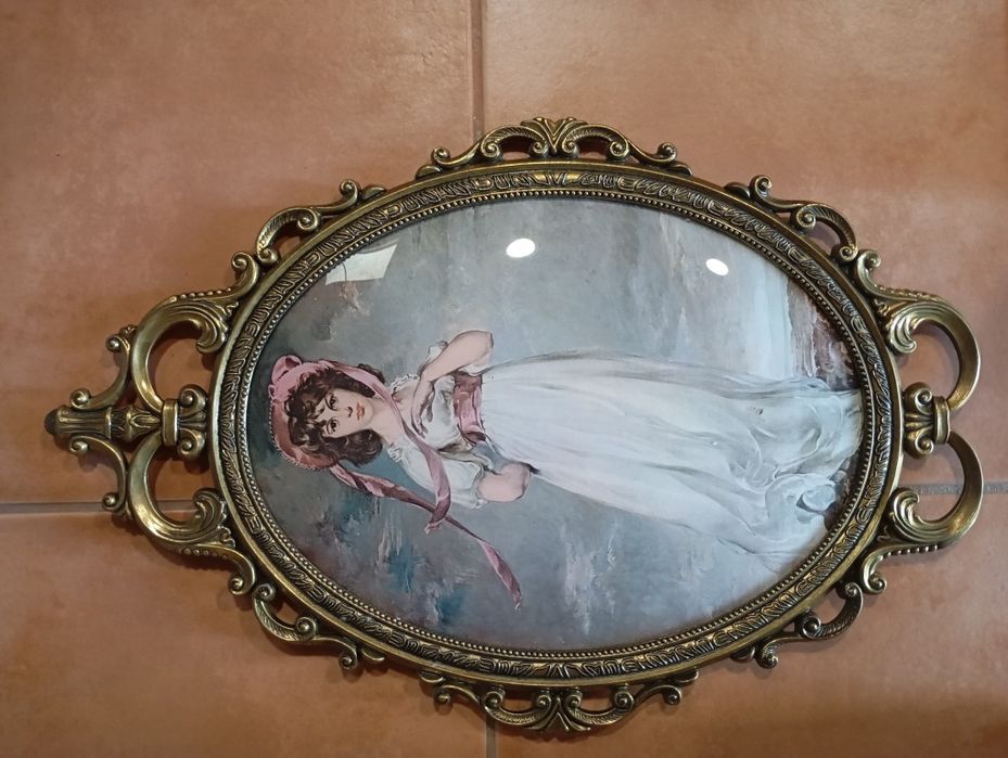 2 Quadros com moldura metálica