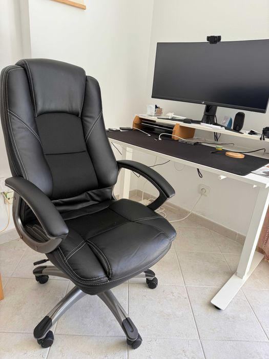 Cadeira de secretária de pele sintética STEPH preto