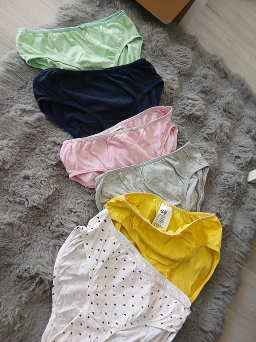 Majtki dziewczęce H&M 146/152 6 par