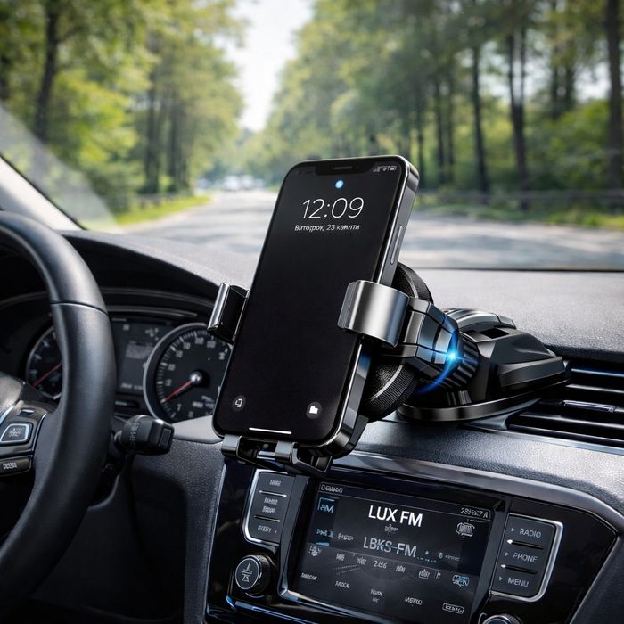Стильний металевий автотримач для телефону, надійний та зручний
