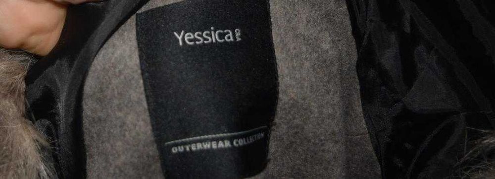 Ponczo z futrzanym kapturem Yessica XL