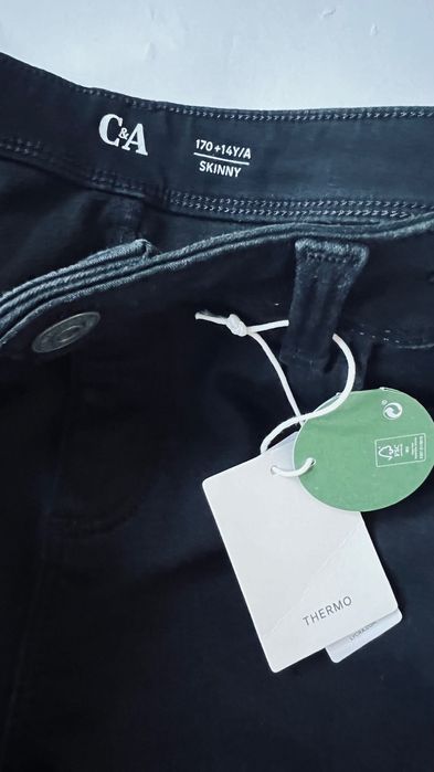 C&A spodnie dżinsowe 170 cm jeans thermo dżinsy ocieplane na zimę