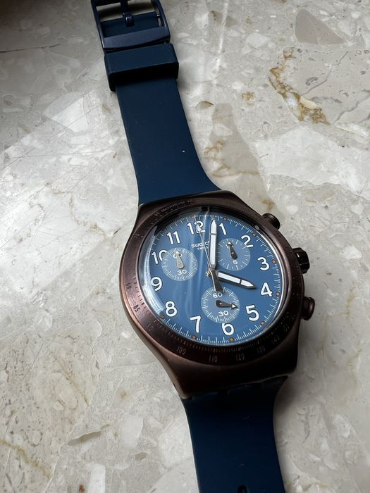 Zegarek Swatch Irony Chrono "Browned" YVS400. Pudełko oraz Dodatkowy Pasek