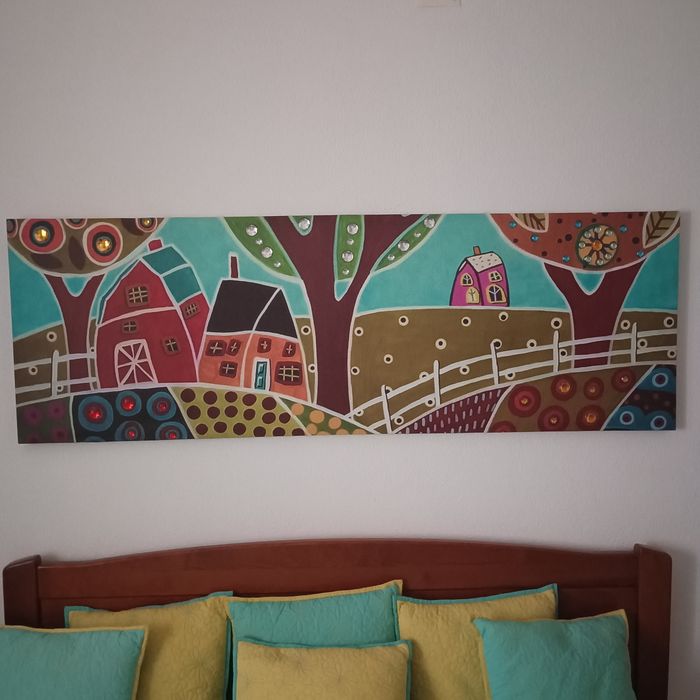 Quadro em tela com pedras
