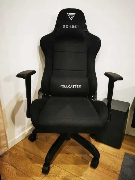 NOWY Fotel Gamingowy Materiałowy Ergonomiczny Obrotowy Biurowy Krzesło