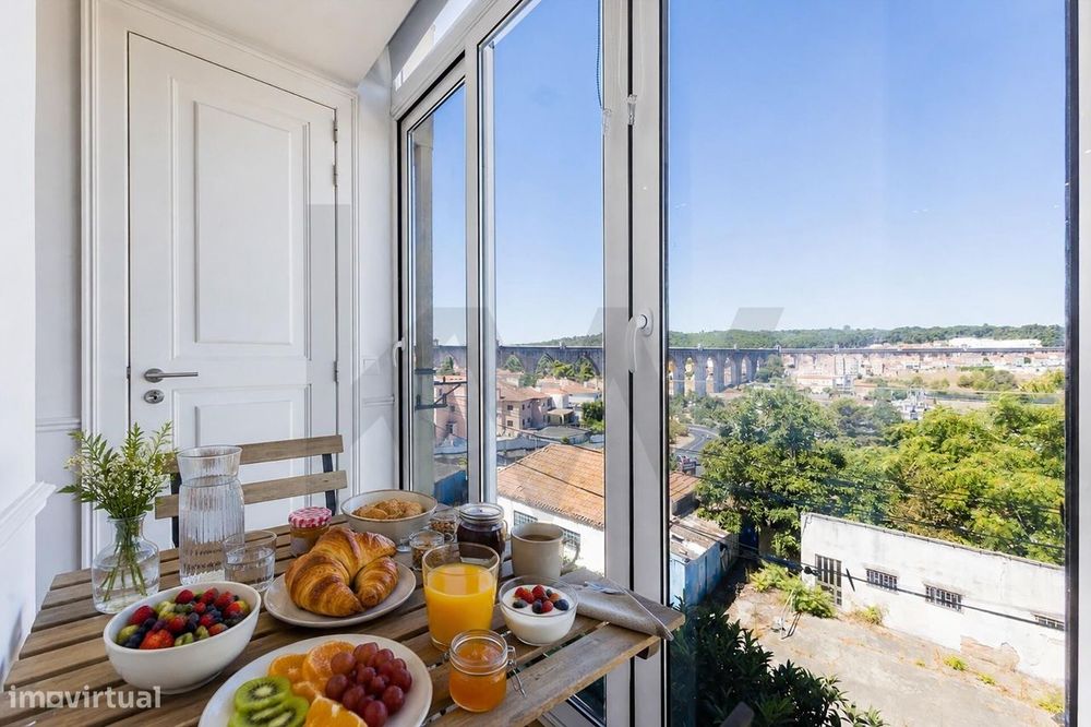 T1 Remodelado Com Vista Para O Aqueduto Das Águas Livres | Campolide