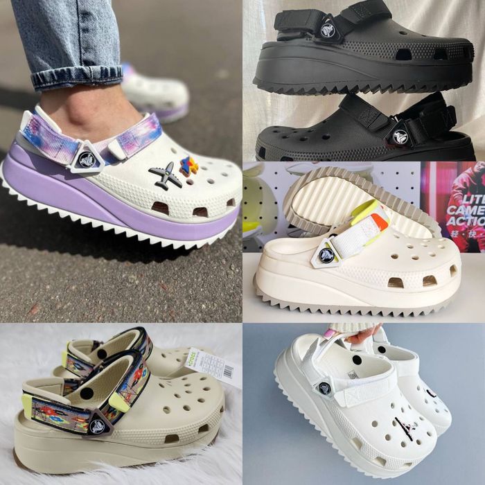 Crocs hiker white black bone крокси жіночі 36 37 38 39 40 41 42
