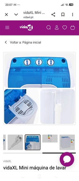 vidaXL Mini máquina de lavar roupa tambor duplo 5,6 kg