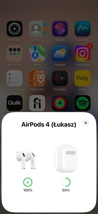 Słuchawki apple AirPods 4 ANC super stan  50% ceny oryginalne