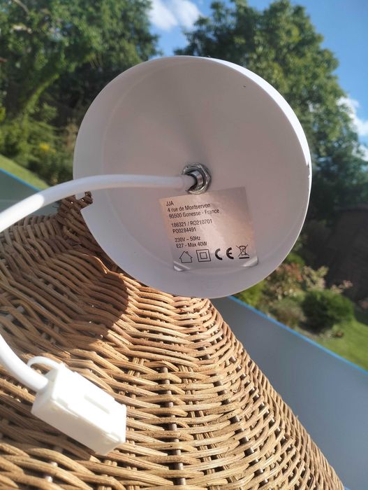 Lampa wisząca wiklina