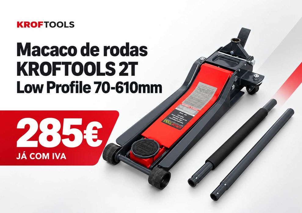 Macaco de rodas KROFTOOLS 2T Low Profile 70-610mm LL29