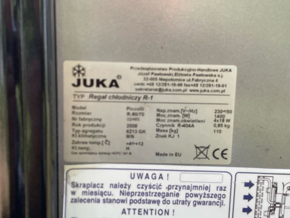 Lodówka witryna chłodnicza Juka