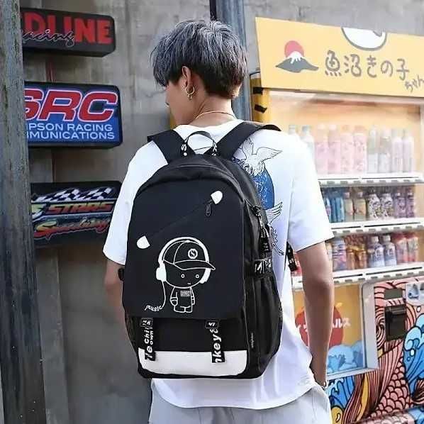 Светящийся РЮКЗАК для школы! Школьный ПОРТФЕЛЬ + наушники!