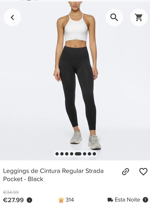 Leggings PROZIS de Cintura Regular Strada Pocket - Black XS - Novos