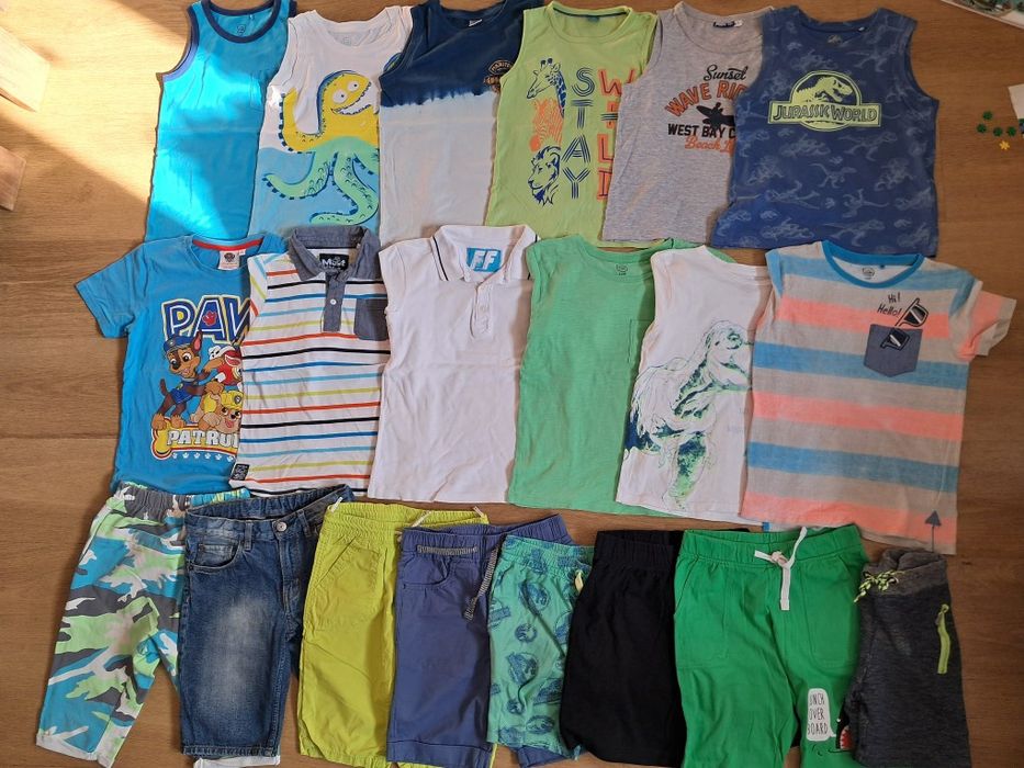 Zestaw ubrań r.128 na lato Cool Club t-shirt podkoszulki spodnie