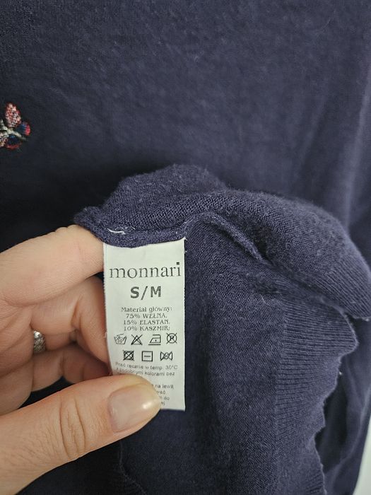 Monnari sweter S/M granatowy wełna kaszmir