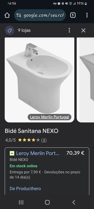 Bidé Sanitana como novo