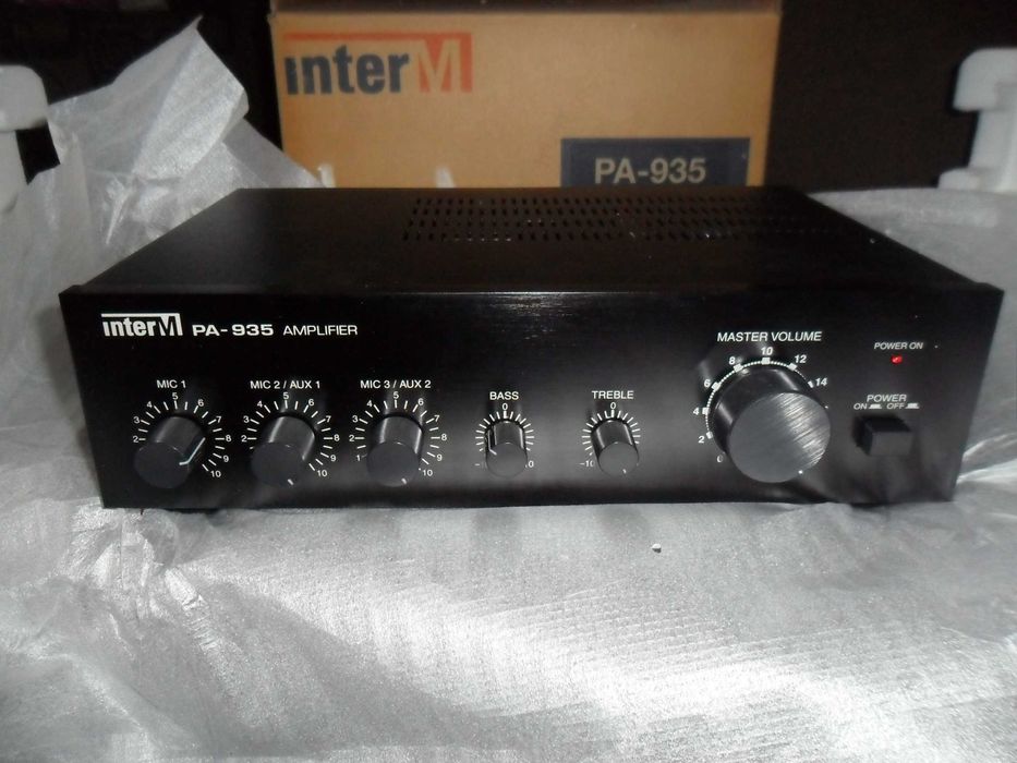 Новый усилитель INTER-PA935 для радиоузла моно и новые колонки разные