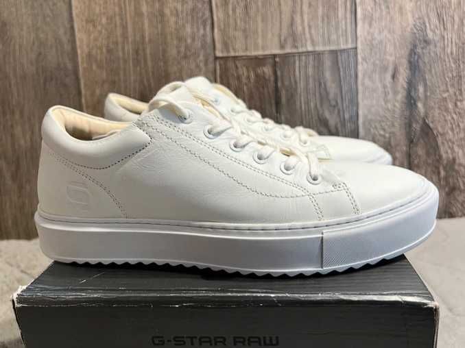 Białe skórzane sneakersy trampki G-Star Raw Rocup 38