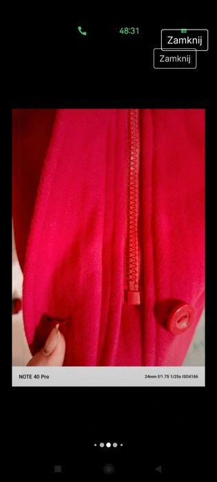 Bpc piękny czerwony, nowy płaszczyk 42