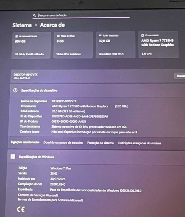 Acer Nitro V 15 – Ryzen 7 + RTX 4060 – 32GB RAM – 1TB SSD